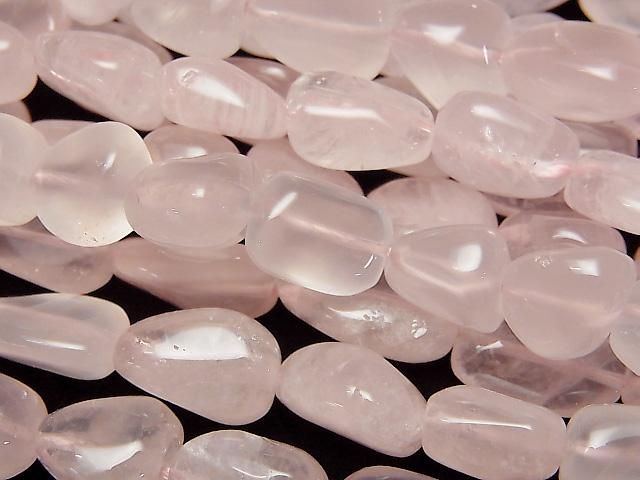 [Video] Rose Quartz AA++ Nugget 1-strand beads (approx. 15 inches/38 cm)