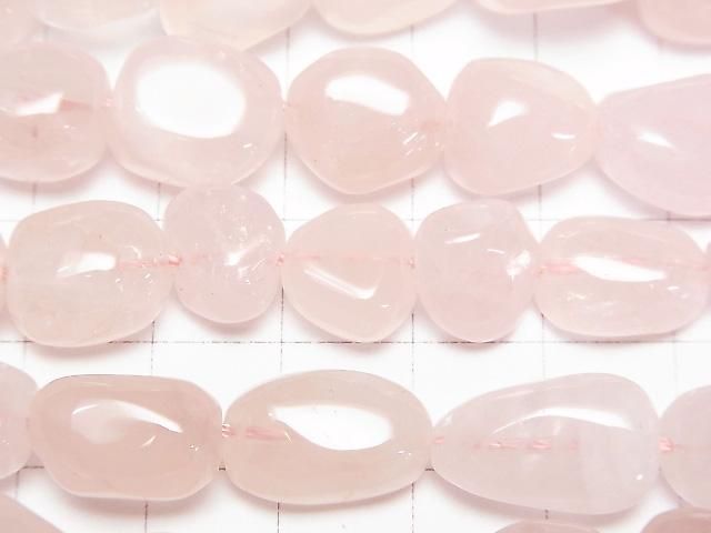 [Video] Rose Quartz AA++ Nugget 1-strand beads (approx. 15 inches/38 cm)