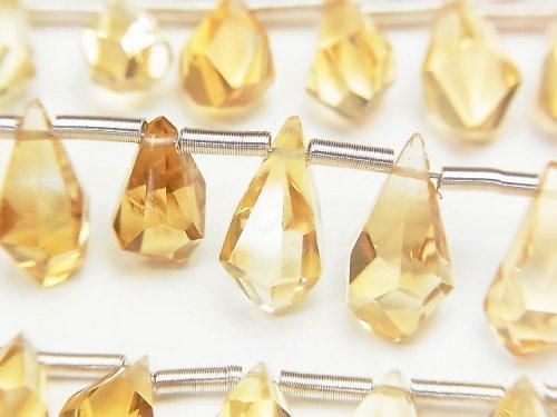 [Video]High Quality Citrine AAA Rough Drop Faceted Briolette half or 1strand beads (aprx.6inch/16cm)