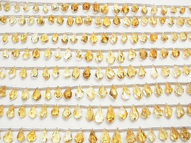 [Video]High Quality Citrine AAA Rough Drop Faceted Briolette half or 1strand beads (aprx.6inch/16cm)