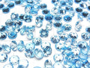 [Video] High Quality Swiss Blue Topaz AAA Loose Stone, Round Faceted, 5x5mm, 5pcs
