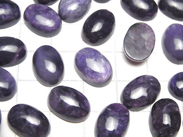 [Video] Charoite AAA- Oval Cabochon 14x10mm 3pcs