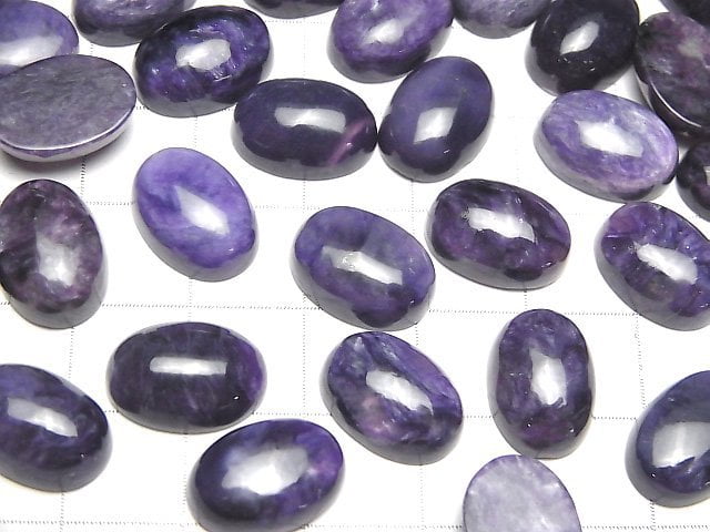 [Video] Charoite AAA- Oval Cabochon 14x10mm 3pcs