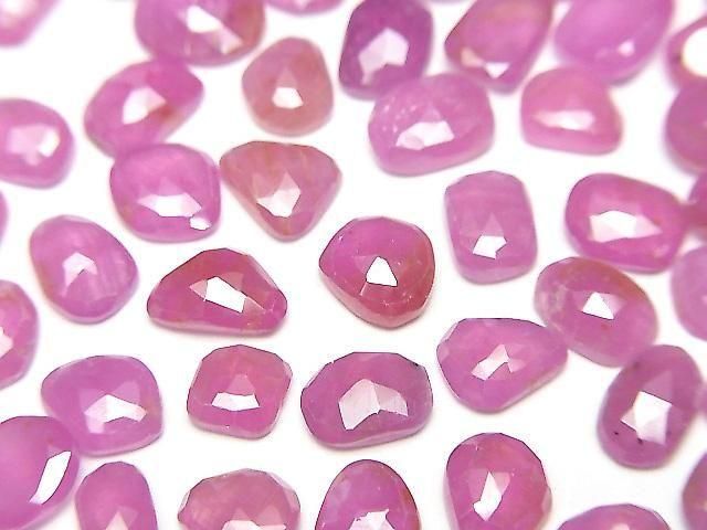 [Video] Unheated Ruby AAA Loose Stone Freeform Single-Sided Rose Cut 5pcs