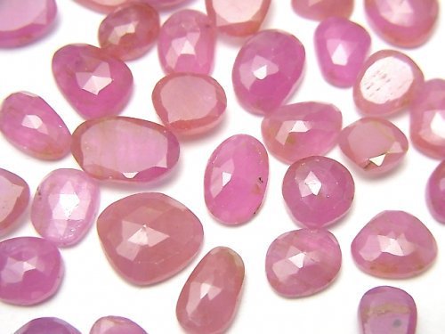 Free Form, Rose, Ruby, Undrilled (No Hole) Gemstone Beads