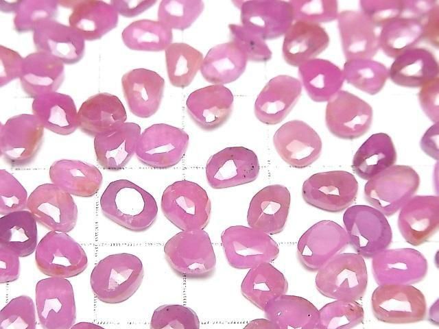 [Video] Unheated Ruby AAA Loose Stone Freeform Single-Sided Rose Cut 5pcs