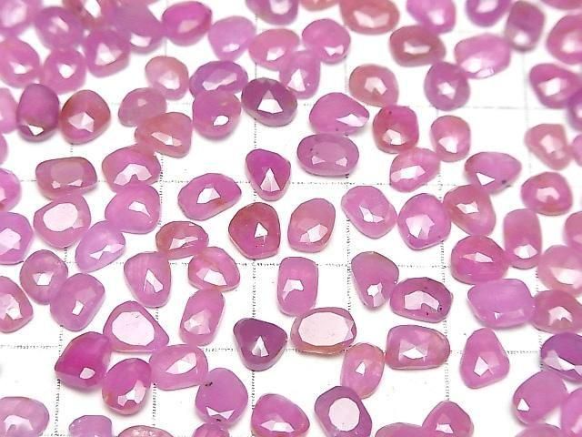 [Video] Unheated Ruby AAA Loose Stone Freeform Single-Sided Rose Cut 5pcs