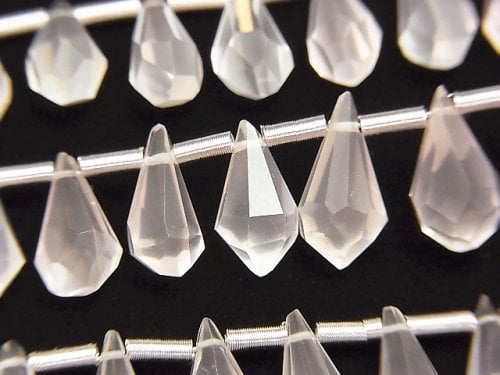 Drop, Faceted Briolette, Rose Quartz Gemstone Beads