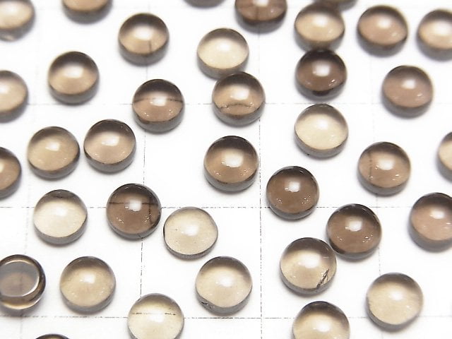 [Video]High Quality Smoky Quartz AAA Round Cabochon 5x5mm 10pcs