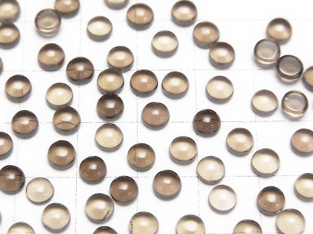 [Video]High Quality Smoky Quartz AAA Round Cabochon 5x5mm 10pcs