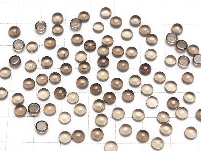 [Video]High Quality Smoky Quartz AAA Round Cabochon 5x5mm 10pcs