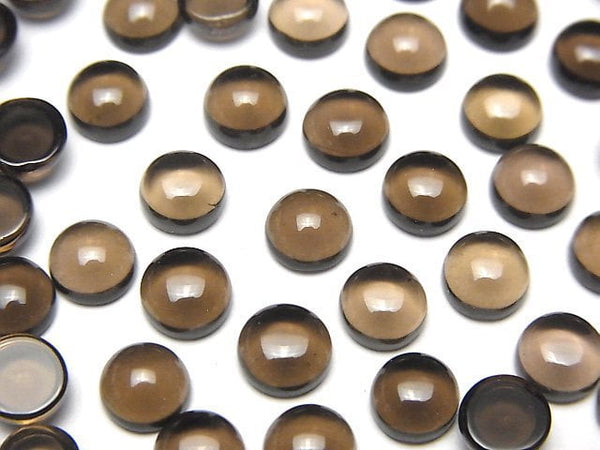 [Video]High Quality Smoky Quartz AAA Round Cabochon 6x6mm 10pcs