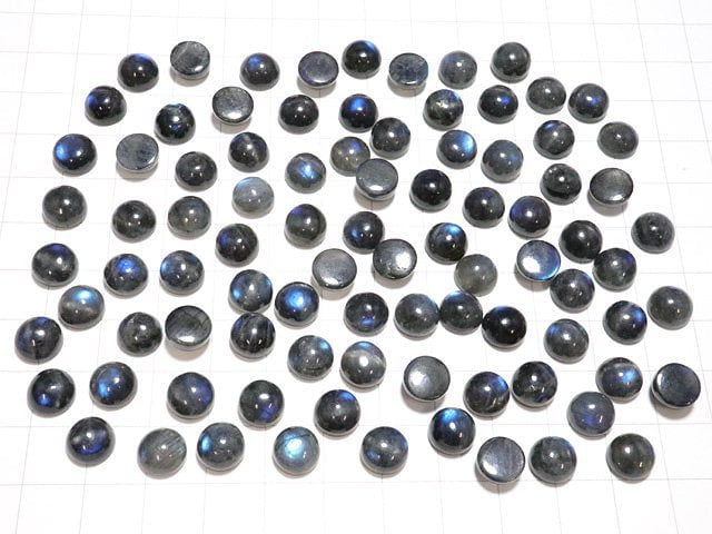 [Video] Blue Labradorite AA++ Round Cabochon 8x8mm 5pcs