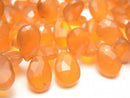 Carnelian, Faceted Briolette, Pear Shape Gemstone Beads