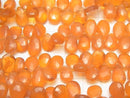 [Video] High Quality Carnelian AAA- Pear shape Faceted Briolette half or 1strand beads (aprx.7inch / 18cm)