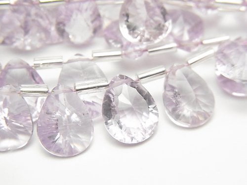 Amethyst, Concave Cut, Pear Shape Gemstone Beads