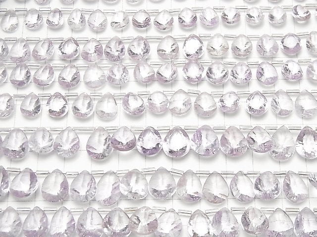 [Video] High Quality Pink Amethyst AAA Pear shape Concave Cut half or 1strand (18pcs)