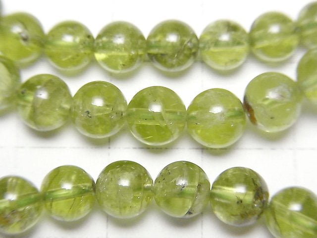 [Video] Peridot AA+ Round 6mm Bracelet