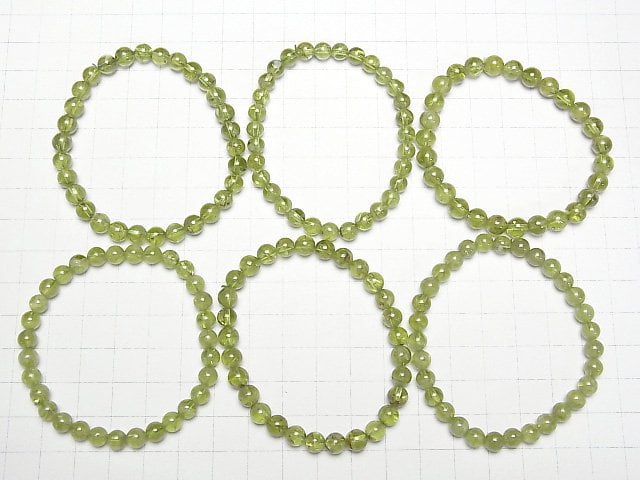 [Video] Peridot AA+ Round 6mm Bracelet