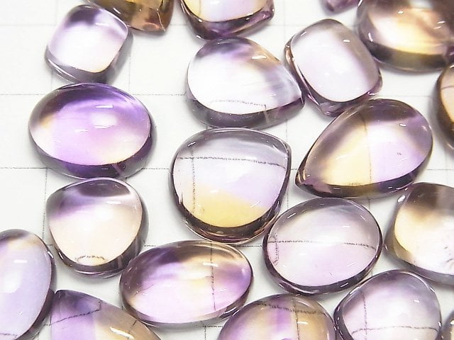 [Video] High Quality Ametrine AAA Cabochon Mix Shape 3pcs