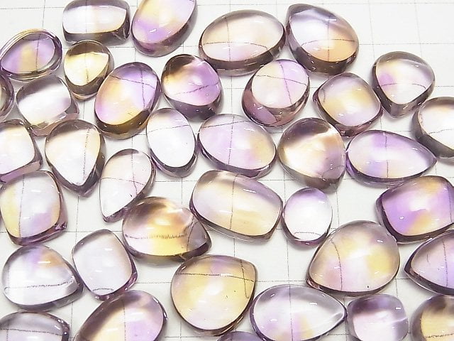 [Video] High Quality Ametrine AAA Cabochon Mix Shape 3pcs