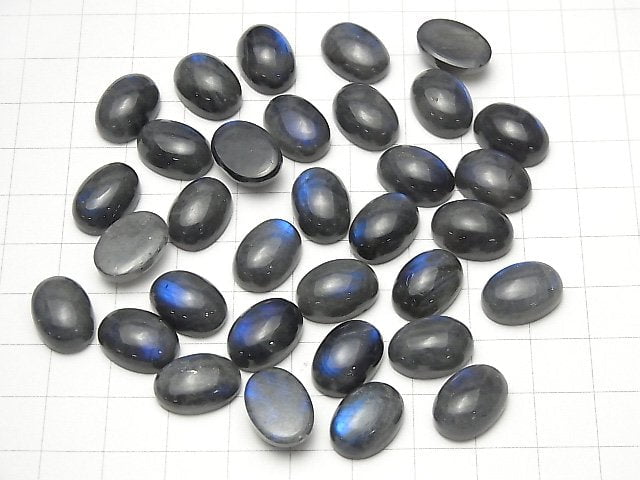 [Video] Blue Labradorite AA++ Oval Cabochon 14x10mm 2pcs