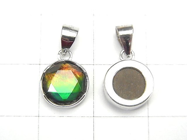 [Video]High Quality Canadian Ammolite AAA Hexagram Pendant 9x9x3mm Silver925 1pc