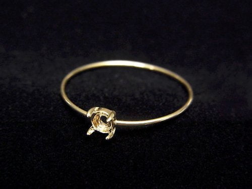 [Video][Japan][K10 Yellow Gold]Ring Frame (Prong Setting)Round Cabochon 3mm 1pc