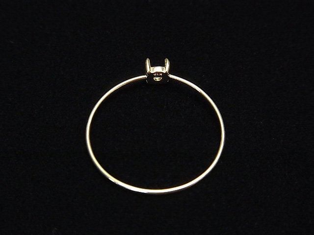 [K10 Yellow Gold] Ring Frame (Prong Setting) Round Cabochon 3mm 1pc [Japan]