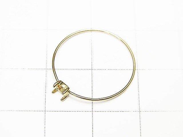 [K10 Yellow Gold] Ring Frame (Prong Setting) Round Cabochon 3mm, 1pc [Japan]