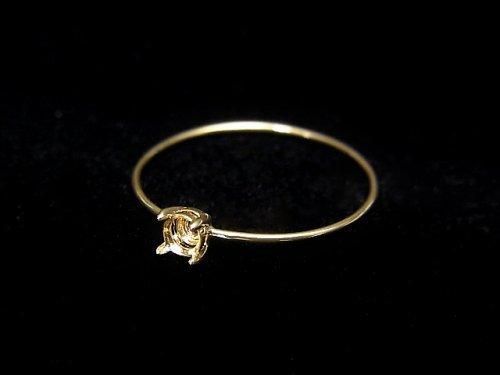 [K10 Yellow Gold] Ring Frame (Prong Setting) Round Faceted 3mm 1pc [Japan]