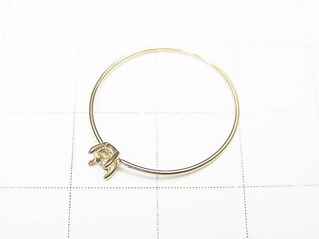 [K10 Yellow Gold] Ring Frame (Prong Setting) Round Faceted 3mm 1pc [Japan]