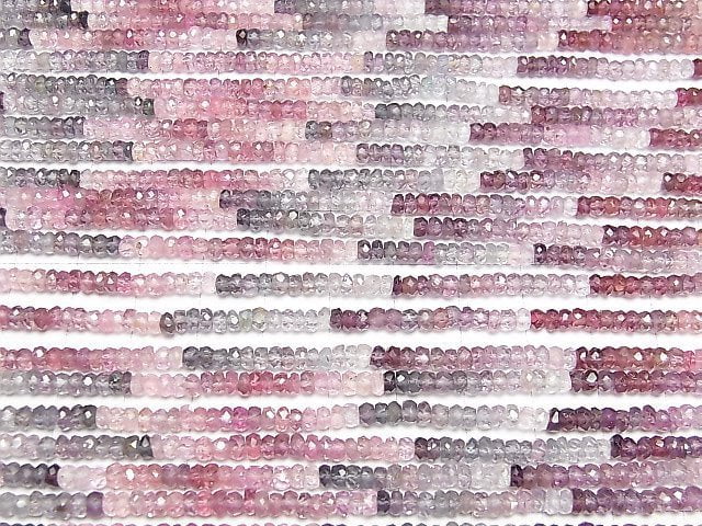 [Video]High Quality Multi-colorSpinel AAA Faceted Button Rondelle 3.5x3.5x2mm half or 1strand (aprx.14inch/34cm)