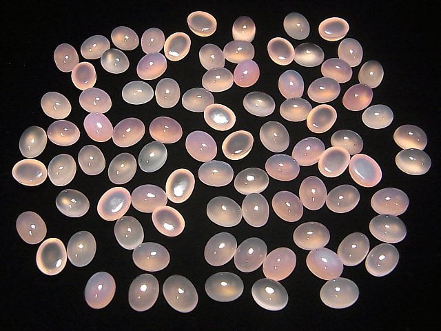 [Video] High Quality Pink Chalcedony AAA Oval Cabochon 8x6mm 10pcs