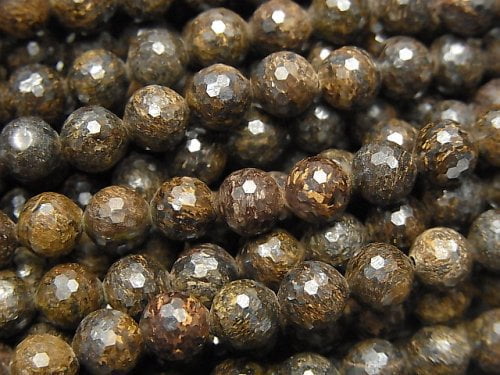 Bronzite, Faceted Round Gemstone Beads