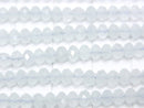 High Quality!  Aquamarine AA++ Faceted Button Rondelle 4x4x2.5mm 1strand beads (aprx.15inch/37cm)
