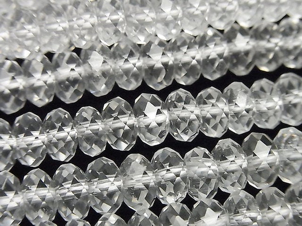 [Video]High Quality! Crystal AAA- Faceted Button Roundel 8x8x4mm half or 1strand beads (aprx.15inch/38cm)