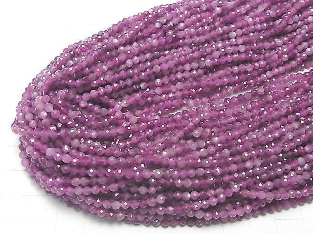 High Quality! Star Ruby (Pink Sapphire) AA++ Faceted Round 3mm half or 1strand beads (aprx.15inch / 37cm)