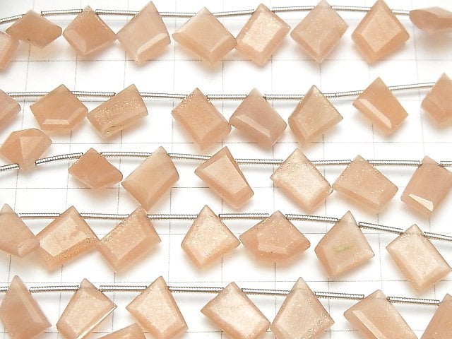 [Video] High Quality Peach Moonstone AAA- Fancy Shape Cut 1strand beads (aprx.7inch / 18cm)