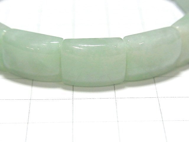 [Video] Burma Jadeite AAA- 2 Hole Rectangle 15x11x6mm Bracelet