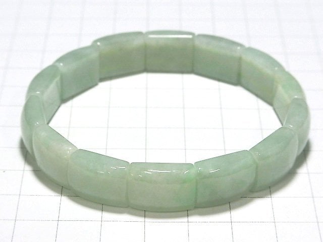 [Video] Burma Jadeite AAA- 2 Hole Rectangle 15x11x6mm Bracelet