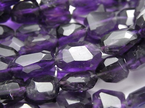 [Video]Amethyst AAA- Faceted Nugget [Dark color] half or 1strand beads (aprx.13inch/32cm)