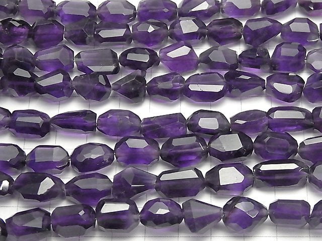 [Video]Amethyst AAA- Faceted Nugget [Dark color] half or 1strand beads (aprx.13inch/32cm)