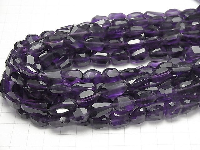 [Video]Amethyst AAA- Faceted Nugget [Dark color] half or 1strand beads (aprx.13inch/32cm)