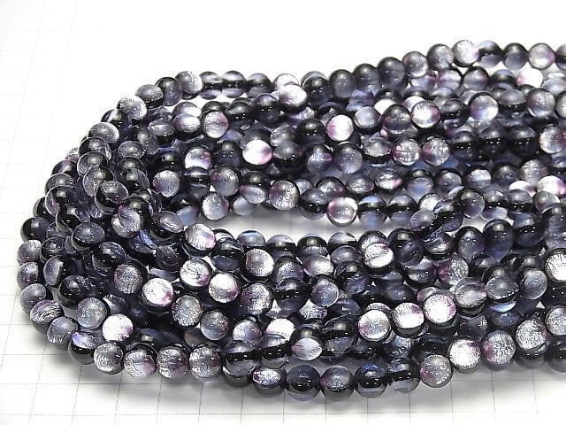 [Video] Lampwork Beads Round 8mm [Purple] 1/4 or 1strand beads (aprx.14inch / 35cm)