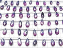 [Video]Bi-color Moonstone AA++ Pear shape Faceted Briolette Coating [Pink x Purple] 1strand beads (aprx.7inch/18cm)