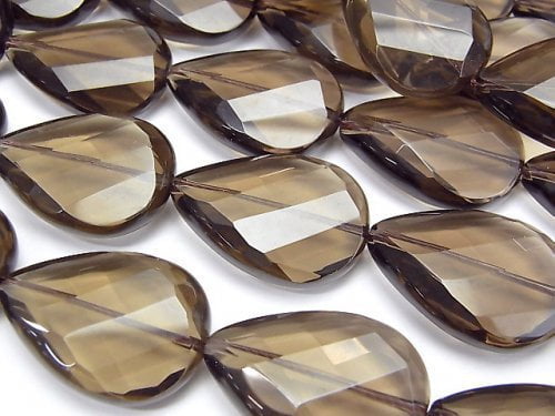 Pear Shape, Smoky Quartz, Twist Gemstone Beads