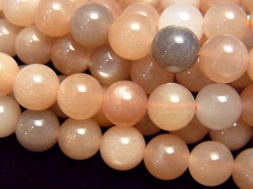 [Video] Multicolor Moonstone AA++ Round 8mm half or 1-strand beads (approx. 15 inches/37 cm)