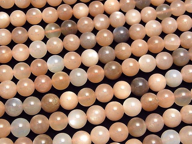 [Video] Multicolor Moonstone AA++ Round 8mm half or 1-strand beads (approx. 15 inches/37 cm)