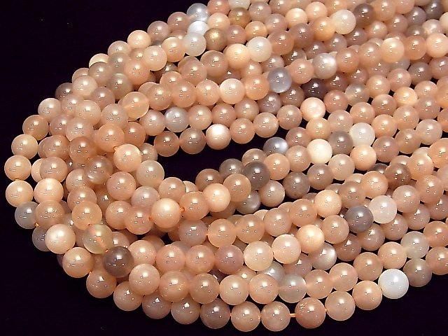 [Video] Multicolor Moonstone AA++ Round 8mm half or 1-strand beads (approx. 15 inches/37 cm)